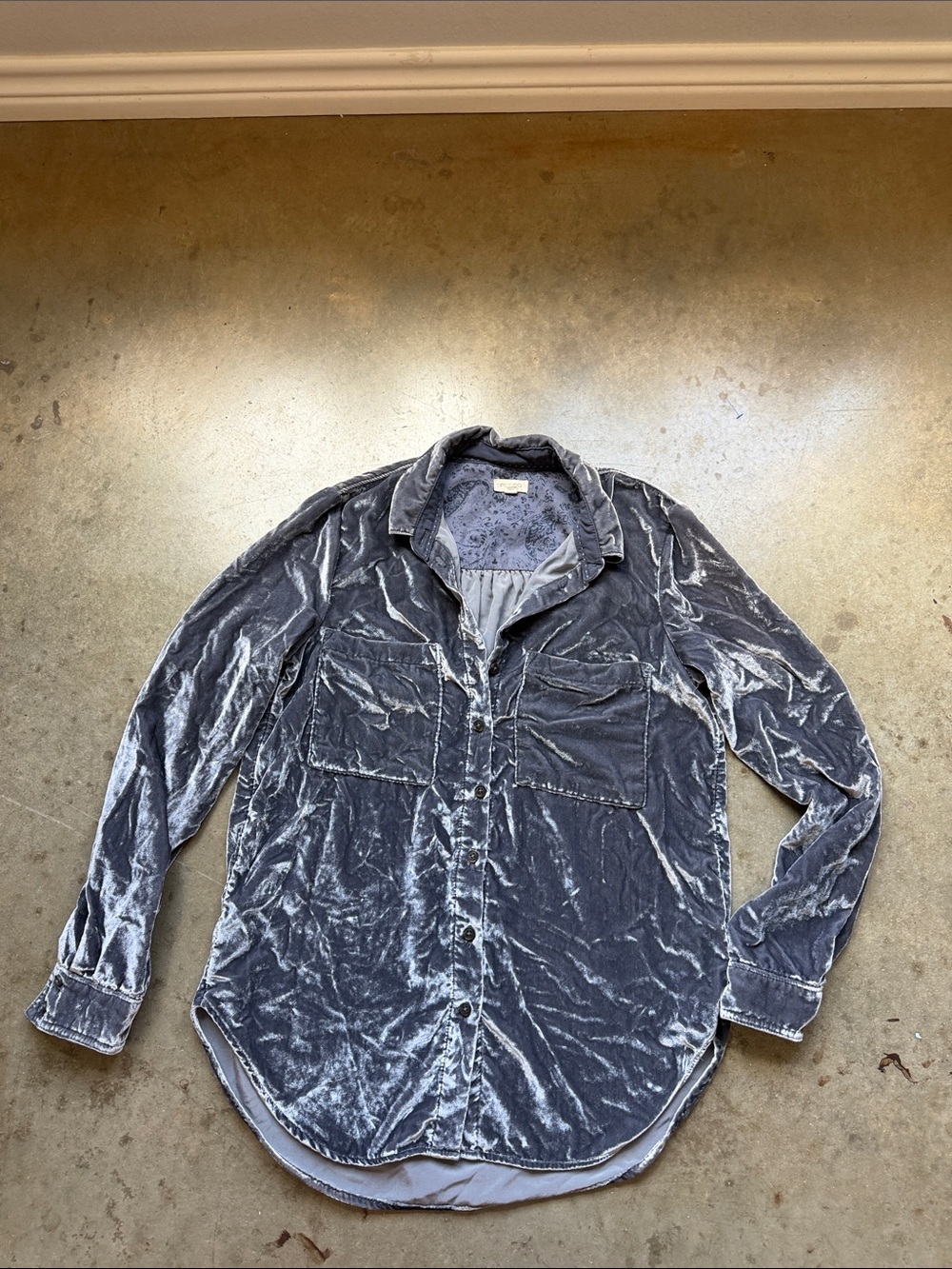 Pilcro Anthropologie blue/gray button down shirt Xs